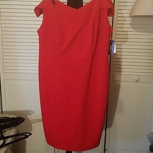 Red off the shoulder dress